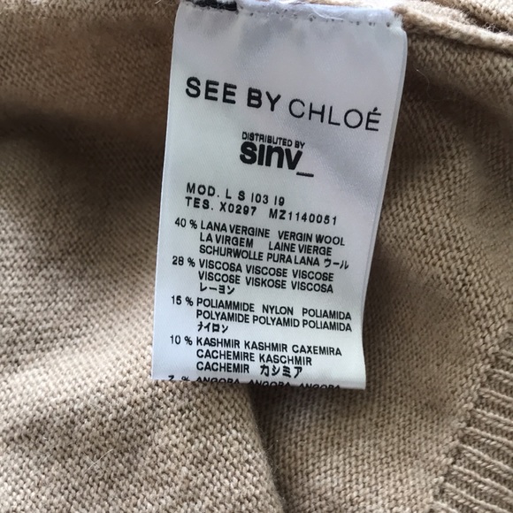 Tan trendy preppy button wool cardigan - Picture 10 of 10